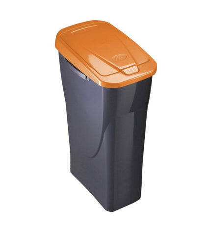 Black and orange 15L polypropylene waste bin by Mondex, suitable for home and kitchen storage and organization.