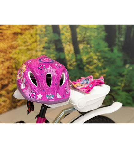 Pink Paw Patrol Kinder fietshelm with adjustable straps, designed for kids' outdoor cycling and sports safety.