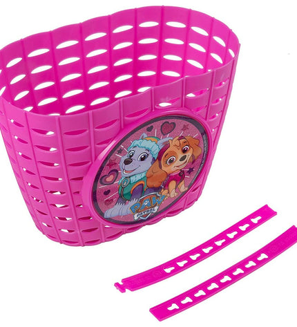 Pink Paw Patrol child bike helmet for kids, designed for outdoor cycling and bike safety, featuring colorful Paw Patrol characters.
