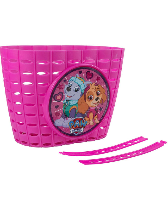 Pink Paw Patrol bike helmet for kids, designed for outdoor cycling and safety, from The Paw Patrol brand.