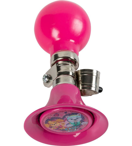 Pink Paw Patrol bicycle bell for kids, designed for outdoor riding, featuring the popular children's cartoon brand.