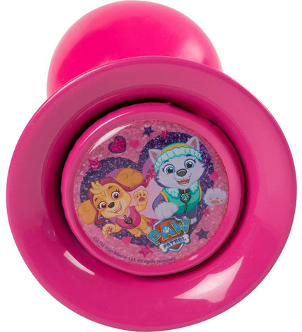 Pink Paw Patrol Kinderfietsbel for kids' bikes, featuring colorful Paw Patrol characters, perfect for outdoor cycling.