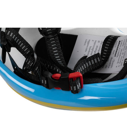 Yellow Looney Tunes Kinder bike helmet, sport outdoor, designed for children, with adjustable straps and colorful cartoon character pattern.