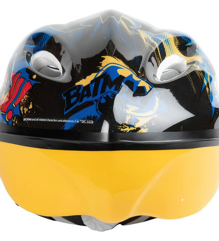 Batman Kinder Fietshelm Batman CZ10955 geel, sport and outdoor bike helmet with bright yellow design for kids.