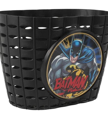Batman Kindermand voor op de fiets in zwart en geel, geschikt voor sport en outdoor wielrennen, met verstelbare pasvorm.