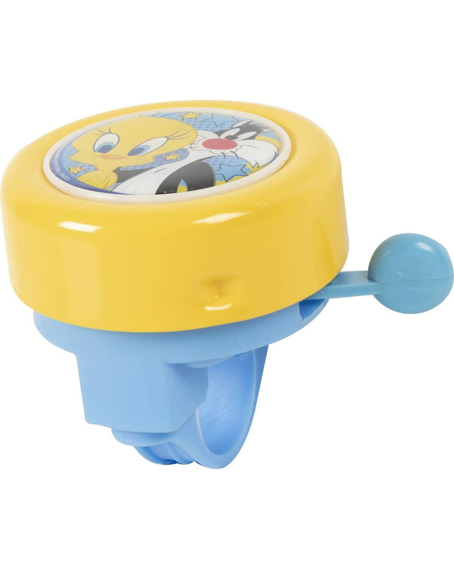 Yellow Looney Tunes kids' bike bell, sport and outdoor bicycle accessory featuring Looney Tunes characters.