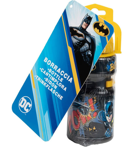 Batman bike water bottle in yellow and black, 350ml sport bottle for cycling, outdoor, and bike riding.