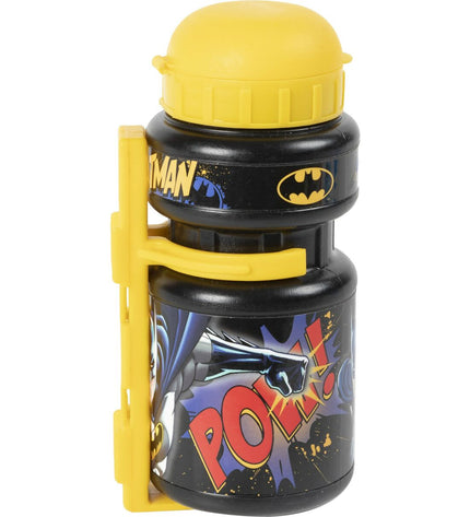 Batman yellow and black 350ml bike water bottle for sports and outdoor cycling, with a Batman logo design.
