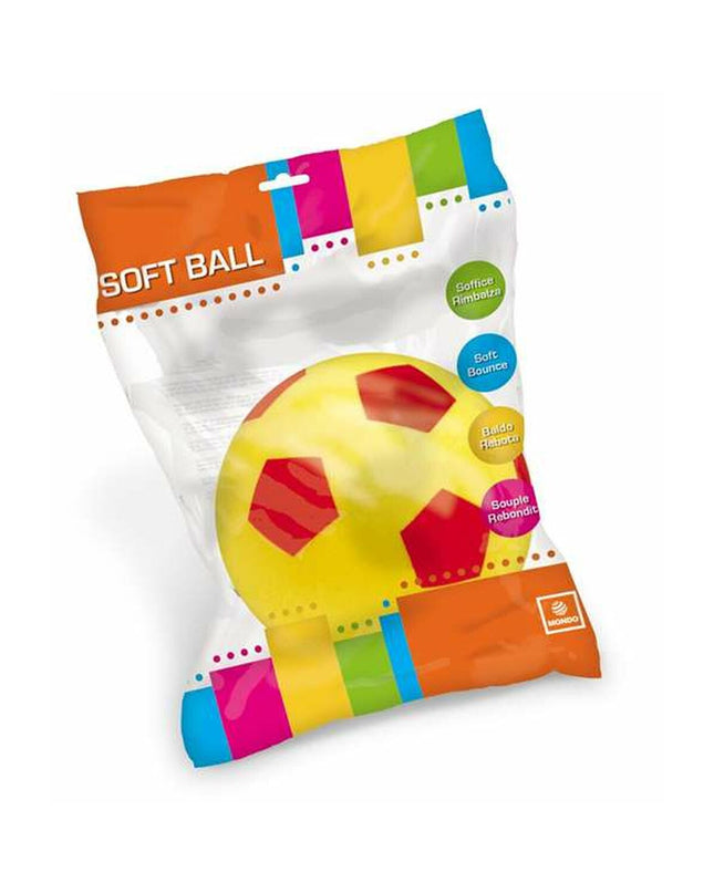 Yellow and red PVC ball from Unice Toys, 14cm diameter, suitable for outdoor play and sports activities.