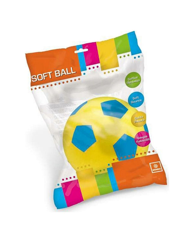 BigBuy Kids Bal Soft Football Mondo, 20 cm PVC toy football for outdoor play and sports activities.