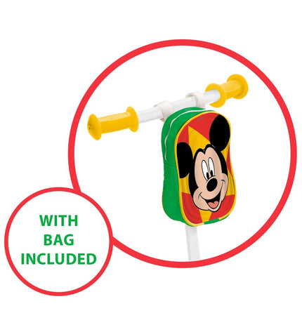 Mickey Mouse-themed three-wheeled step scooter, size 60x46x13.5 cm, suitable for outdoor urban mobility and sports activities.
