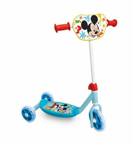 Mickey Mouse themed three-wheeled step scooter for kids, measuring 60x46x13.5 cm, ideal for urban outdoor mobility.
