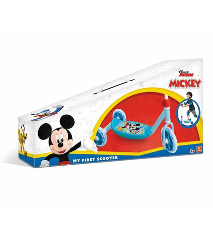 Mickey Mouse themed three-wheeled step scooter for kids, measuring 60x46x13.5 cm, ideal for outdoor urban mobility.
