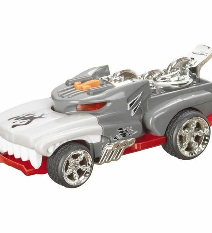 Mondo remote control police car toy for children, detailed black and white police vehicle with remote control, in a play setting
