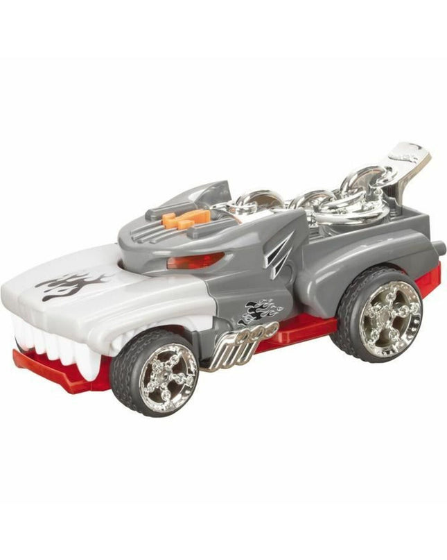 Mondo remote control police car toy for children, detailed black and white police vehicle with remote control, in a play setting