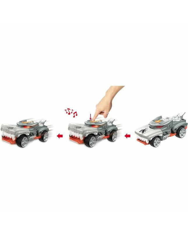 Mondo police car toy on remote control, colorful police vehicle for kids, in a playful scene with a white background.