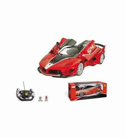 Red Mondo Ferrari FXX K Evo remote control police car toy, 1:14 scale, detailed vehicle with realistic features.