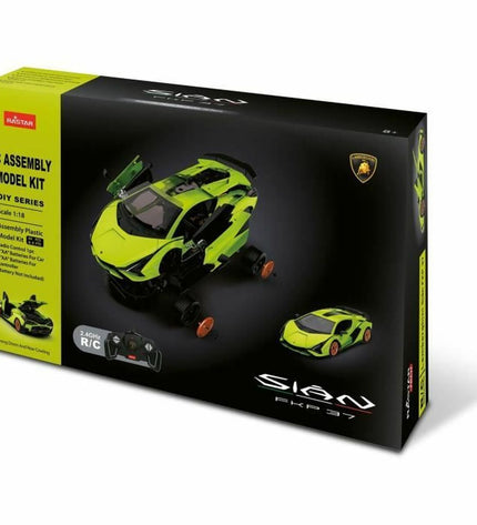 Mondo green remote-controlled police car toy, detailed plastic vehicle with police decals and functional remote control.