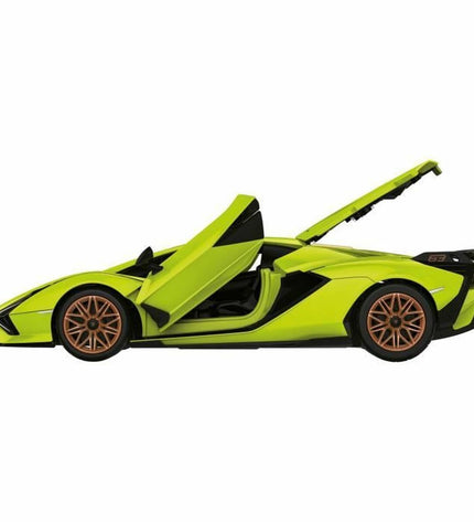 Green Mondo police car remote control toy, detailed toy vehicle with police design for children.