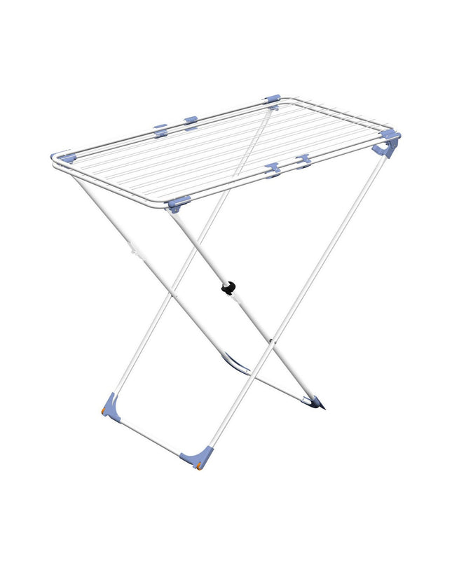Gimi Duo stainless steel laundry drying rack, white, 209 x 60 x 97 cm, extendable, for house and kitchen storage and organization.