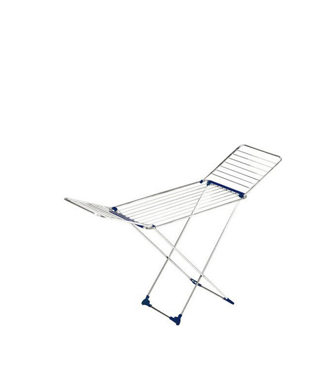 Gimi Tempo gray aluminum clothes drying rack, 168 x 56 x 117 cm, for laundry and household organization.