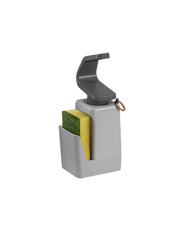 Metaltex Soap-tex metal and ABS soap dispenser on bathroom or kitchen surface with dimensions 11x8x22 cm.