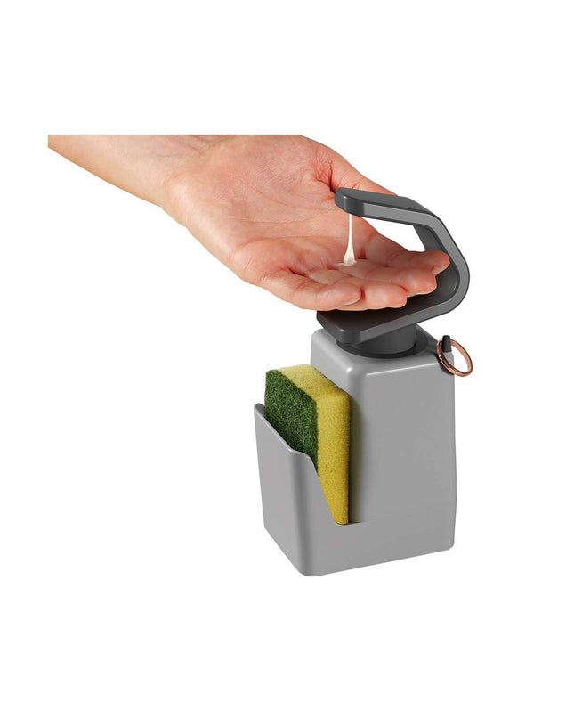 Metaltex Soap-tex metal soap dispenser for bathroom and kitchen, with sleek ABS design and compact size.