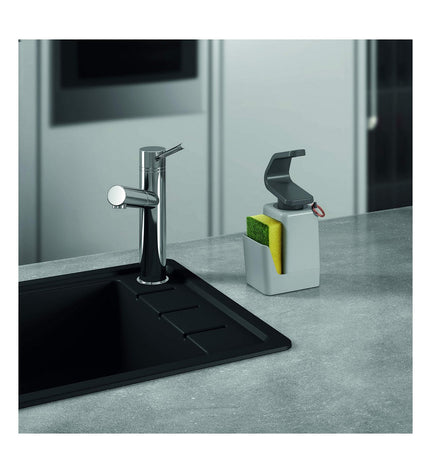 Metaltex Soap-tex metal soap dispenser for bathroom or kitchen, with ABS construction, measuring 11x8x22 cm.