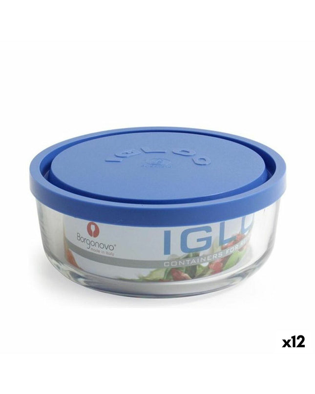Borgonovo 800 ml blue storage jar with lid, 15 cm, ideal for kitchen or bathroom organization.
