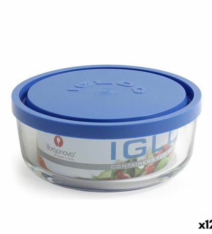 Borgonovo blue ceramic cooking pot with lid, 1.47L capacity, suitable for kitchen and home use, 18 cm diameter.
