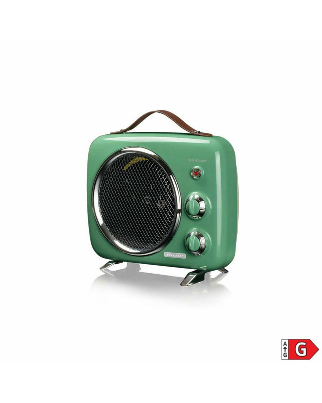 Ariete 808/04 green portable heater with 2000W power, suitable for home heating and cooling, shown in a close-up image.