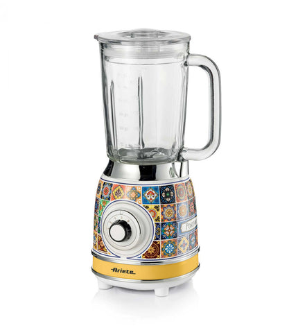 Ariete Positano yellow 1000W mixer with 1.5L capacity, compact electric kitchen appliance for blending and mixing tasks.