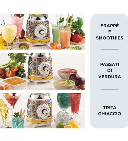 Ariete Positano 1000W yellow mixer with 1.5L capacity, compact electric kitchen appliance for mixing and blending.