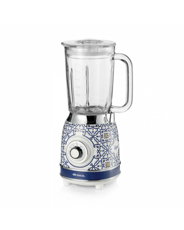Ariete Capri 1000W small kitchen mixer with a 1.5L mixing bowl, black and stainless steel design, on a kitchen countertop.