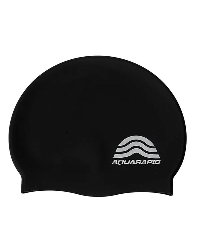 Aquarapid black silicone wetsuit hood for water sports and outdoor activities, providing warmth and protection in aquatic environments.