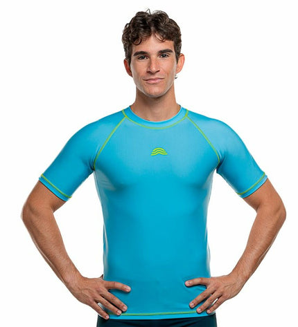 Blue Indigo Aquarapid sport T-shirt with short sleeves, ideal for outdoor activities and hiking.