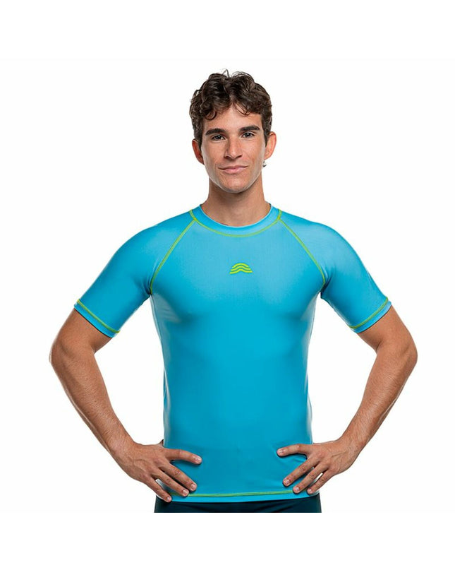 Blue Indigo Aquarapid sport T-shirt with short sleeves, ideal for outdoor activities and hiking.
