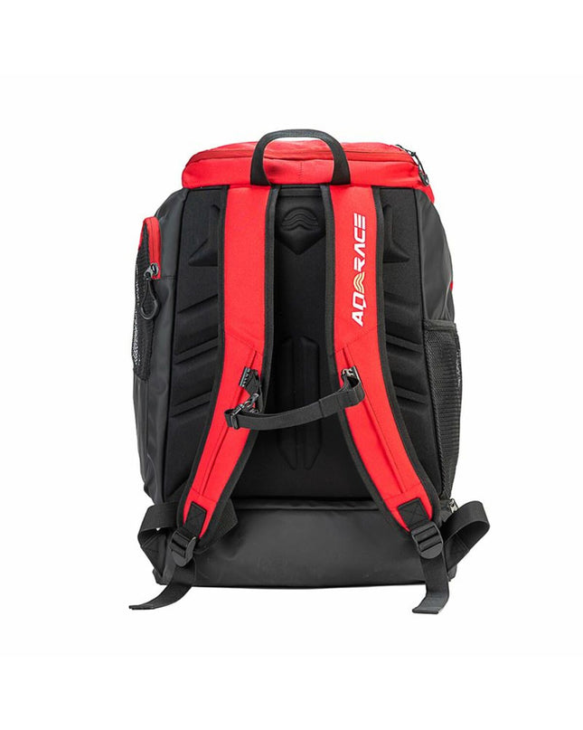 Aquarapid Sporttas Orion Rood waterproof swim bag with multiple compartments, designed for outdoor watersport activities.