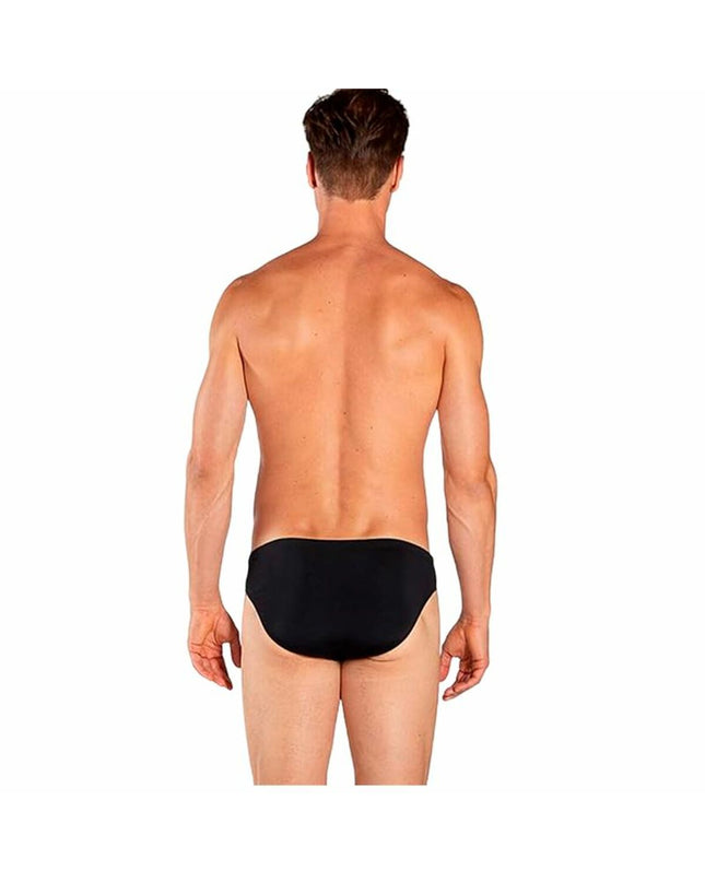 Black Aquarapid men's swim brief for sport and watersports, featuring a sleek, snug fit ideal for swimming and outdoor water activities.