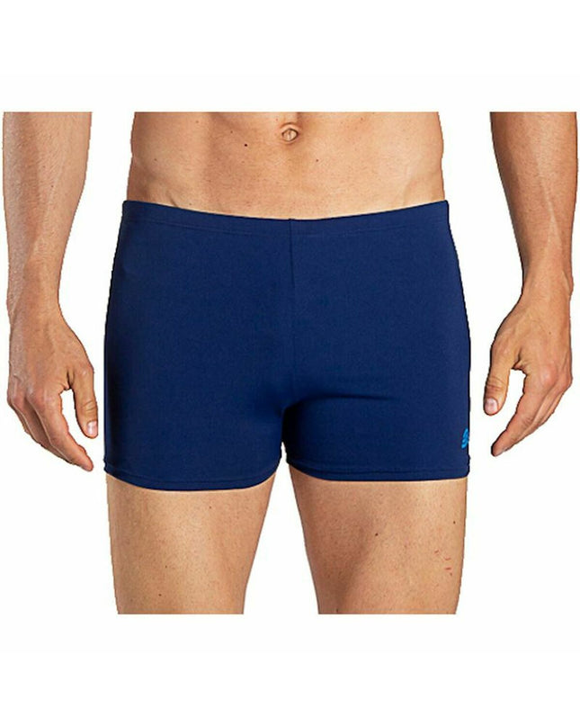 Blue men's Aquarapid boxer swim trunks for watersports, featuring a snug fit and quick-drying fabric.