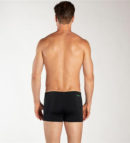 Black men's Aquarapid swim trunk for sports and watersports, featuring a snug fit and quick-drying fabric.