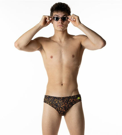 Black men's swim shorts by Aquarapid, suitable for sports and outdoor watersports, featuring a comfortable fit and quick-drying fabric.