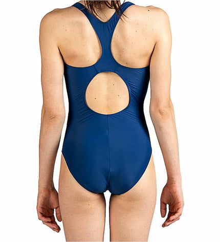 Aquarapid women's blue swimsuit for water sports, featuring a sleek design suitable for swimming and outdoor aquatic activities.