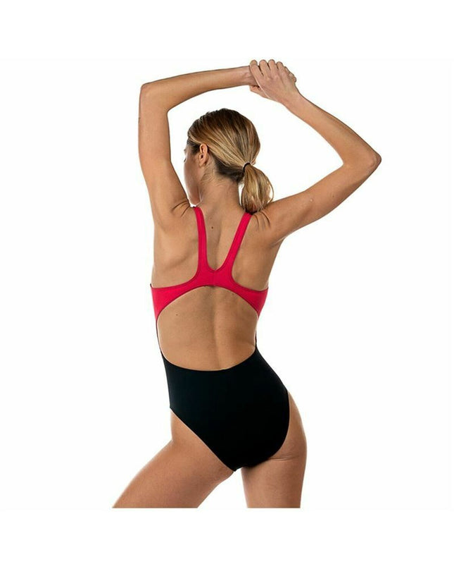 Black women's swimwear Aquarapid Akiko sport swimsuit for watersports, shown on a model.