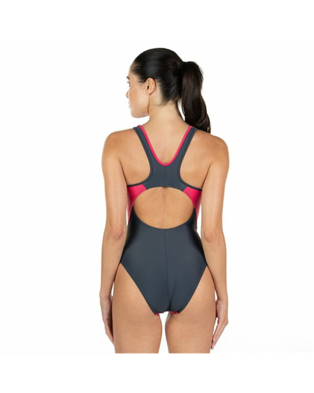 Gray women's swimsuit by Aquarapid, designed for water sports and outdoor activities, featuring a sleek, sporty fit.
