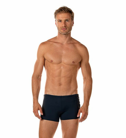 Black men's swim shorts by Aquarapid, suitable for sport and outdoor watersports, featuring a comfortable fit and quick-drying fabric.