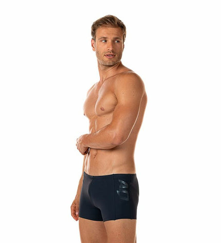 Black men's Aquarapid swim shorts for water sports, featuring a sleek design ideal for swimming and outdoor aquatic activities.