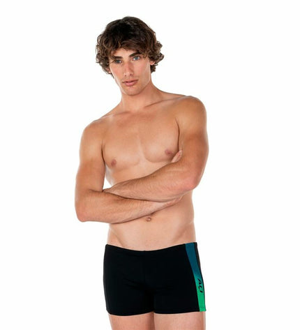 Black men's Aquarapid Phillis swim shorts for sport and watersport activities, shown in a close-up image.