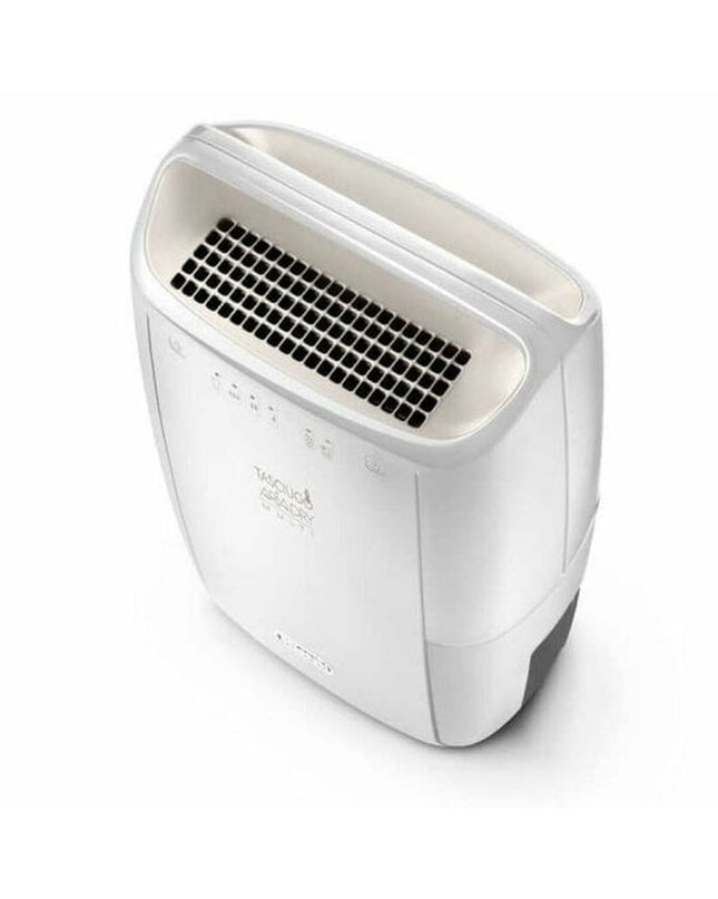 DeLonghi DEX210SF white portable air conditioner with air purifier function, compact design for home cooling and air cleaning