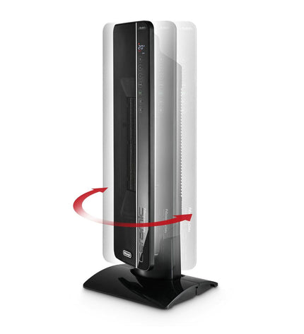 DeLonghi TCH8993ER.BC black 2400W portable heater for home and kitchen, compact design with digital controls and adjustable temperature